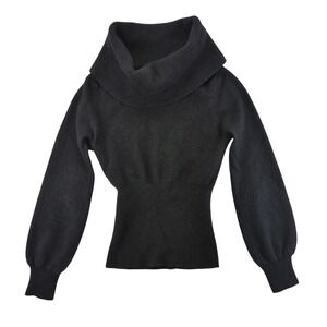 Patagonia‎ Women's Medium Black 100% Cashmere Cowl Neck Sweater Dolman 50980